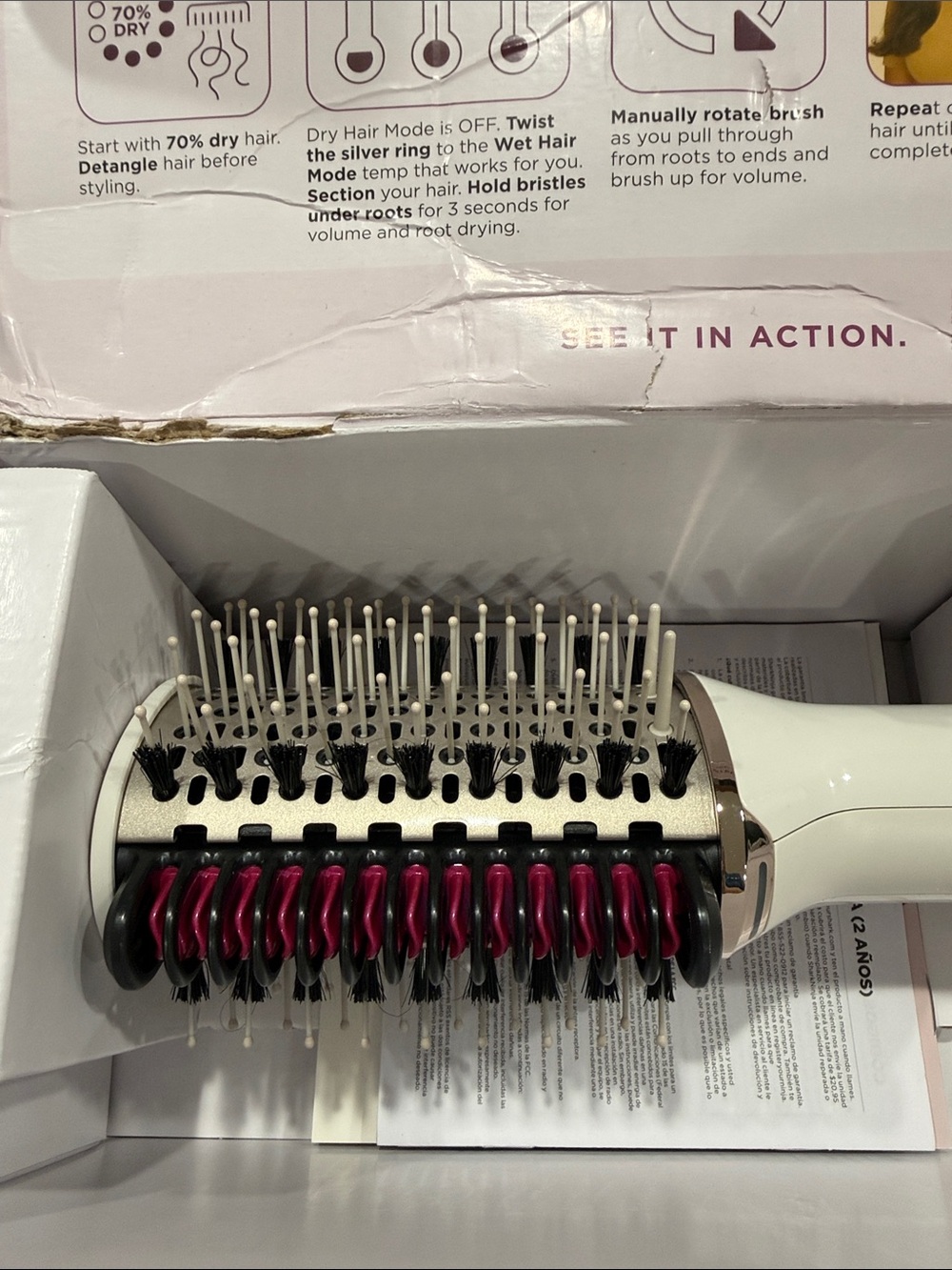 Shark HT202 SmoothStyle Heated Comb + Blow Dryer Brush, Dual Mode All Hair Types